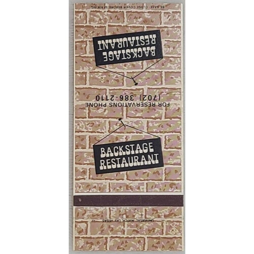 Vintage Backstage Restaurant Matchbook Cover Union Plaza Las Vegas Nevada NV - Picture 2 of 5
